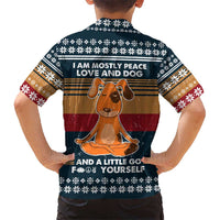 Peace Love And Dog Christmas Hawaiian Shirt Xmas Holiday Patterns - Wonder Print Shop