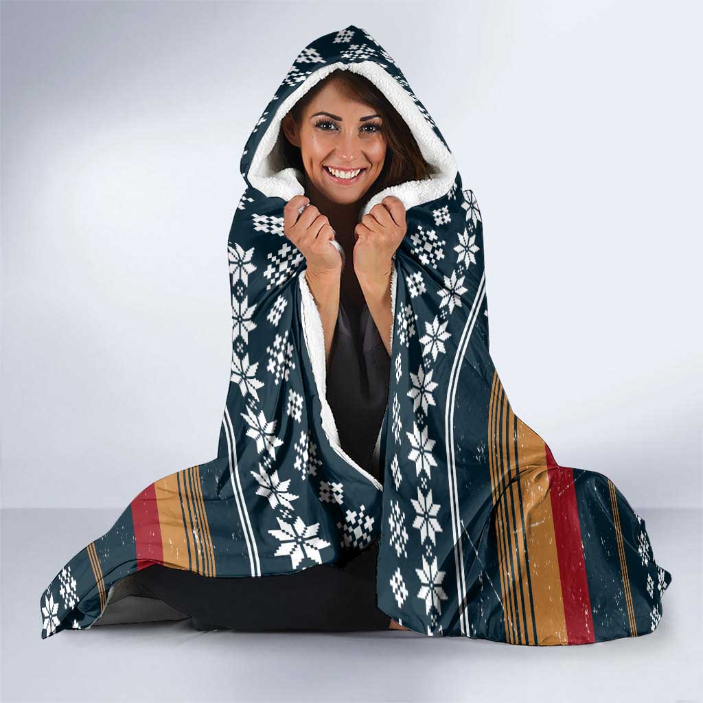 Peace Love And Dog Christmas Hooded Blanket Xmas Holiday Patterns - Wonder Print Shop