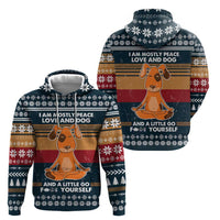 Peace Love And Dog Christmas Hoodie Xmas Holiday Patterns - Wonder Print Shop
