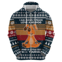 Peace Love And Dog Christmas Hoodie Xmas Holiday Patterns - Wonder Print Shop
