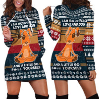 Peace Love And Dog Christmas Hoodie Dress Xmas Holiday Patterns - Wonder Print Shop