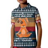 Peace Love And Dog Christmas Kid Polo Shirt Xmas Holiday Patterns - Wonder Print Shop