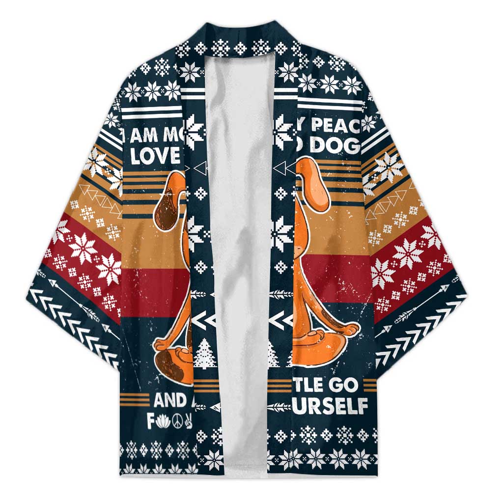 Peace Love And Dog Christmas Kimono Xmas Holiday Patterns - Wonder Print Shop