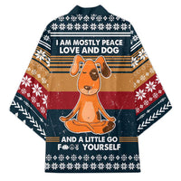 Peace Love And Dog Christmas Kimono Xmas Holiday Patterns - Wonder Print Shop