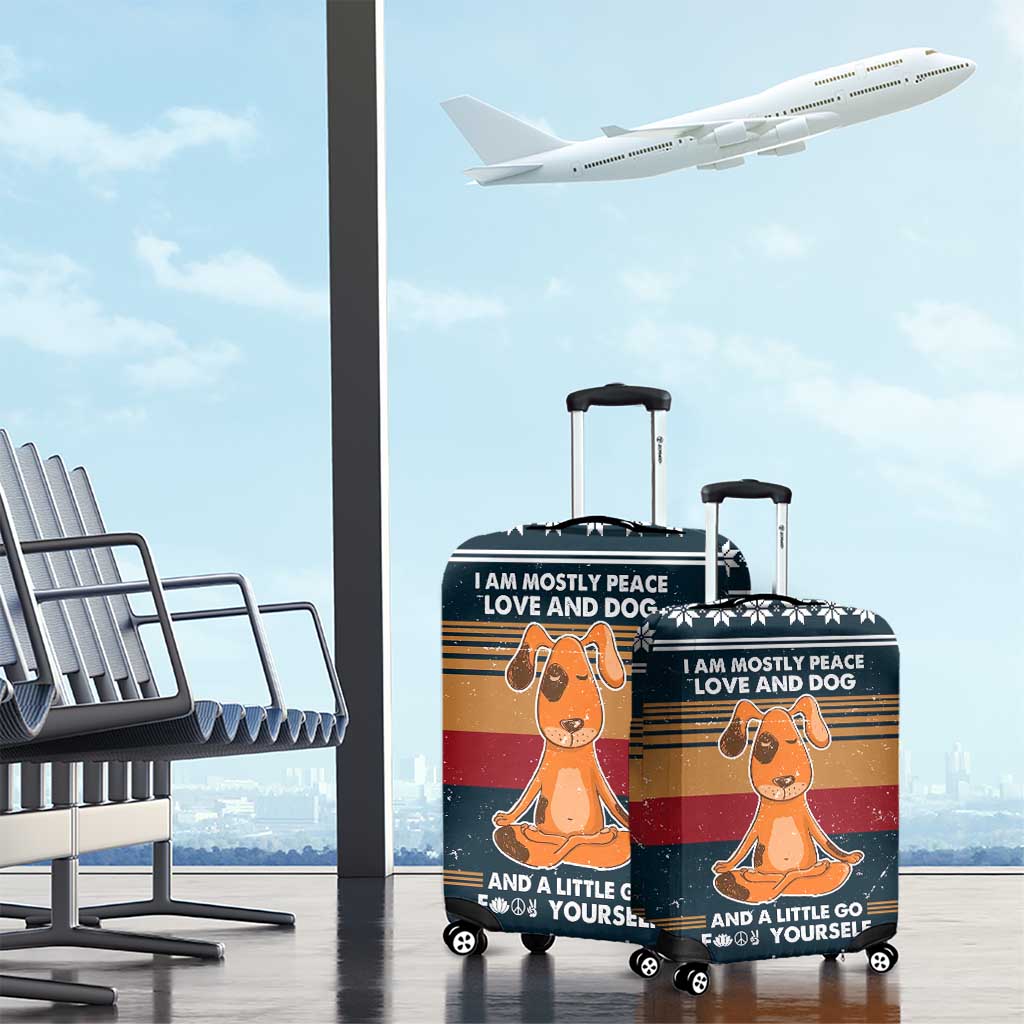Peace Love And Dog Christmas Luggage Cover Xmas Holiday Patterns - Wonder Print Shop