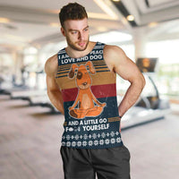 Peace Love And Dog Christmas Men Tank Top Xmas Holiday Patterns - Wonder Print Shop