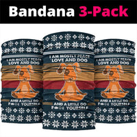 Peace Love And Dog Christmas Neck Gaiter Xmas Holiday Patterns - Wonder Print Shop