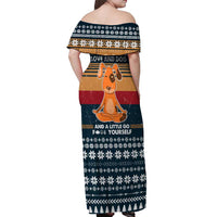 Peace Love And Dog Christmas Off Shoulder Maxi Dress Xmas Holiday Patterns - Wonder Print Shop