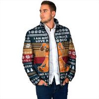 Peace Love And Dog Christmas Padded Jacket Xmas Holiday Patterns - Wonder Print Shop