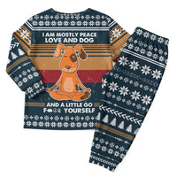 Peace Love And Dog Christmas Pajama Set Xmas Holiday Patterns - Wonder Print Shop