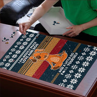 Peace Love And Dog Christmas Puzzle Xmas Holiday Patterns - Wonder Print Shop
