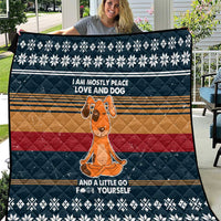 Peace Love And Dog Christmas Quilt Xmas Holiday Patterns - Wonder Print Shop