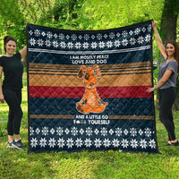 Peace Love And Dog Christmas Quilt Xmas Holiday Patterns - Wonder Print Shop