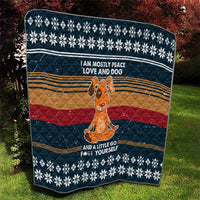 Peace Love And Dog Christmas Quilt Xmas Holiday Patterns - Wonder Print Shop