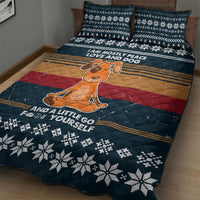 Peace Love And Dog Christmas Quilt Bed Set Xmas Holiday Patterns - Wonder Print Shop