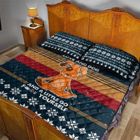 Peace Love And Dog Christmas Quilt Bed Set Xmas Holiday Patterns - Wonder Print Shop