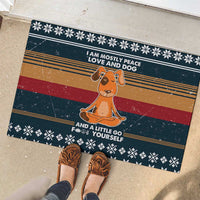 Peace Love And Dog Christmas Rubber Doormat Xmas Holiday Patterns - Wonder Print Shop