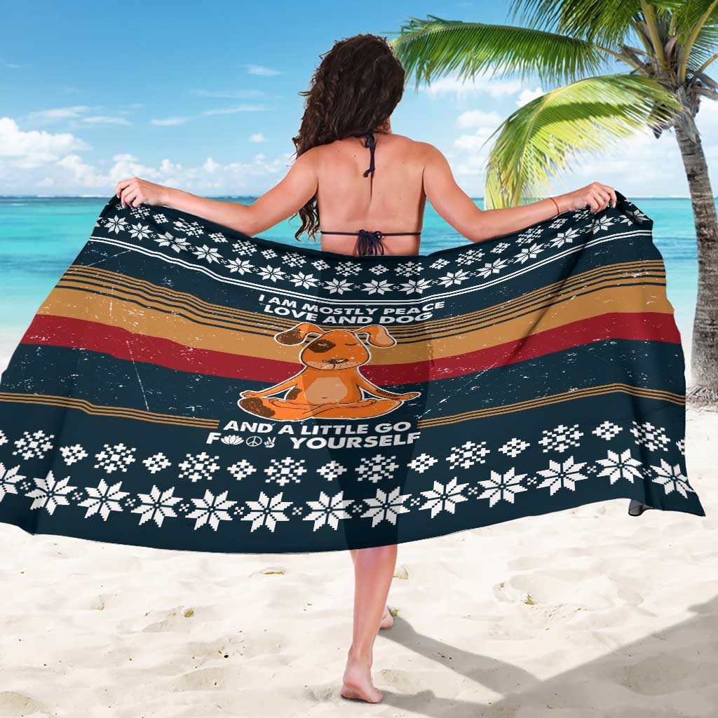Peace Love And Dog Christmas Sarong Xmas Holiday Patterns - Wonder Print Shop
