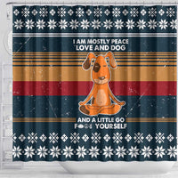 Peace Love And Dog Christmas Shower Curtain Xmas Holiday Patterns - Wonder Print Shop