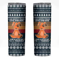 Peace Love And Dog Christmas Skinny Tumbler Xmas Holiday Patterns - Wonder Print Shop