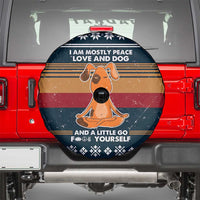 Peace Love And Dog Christmas Spare Tire Cover Xmas Holiday Patterns - Wonder Print Shop