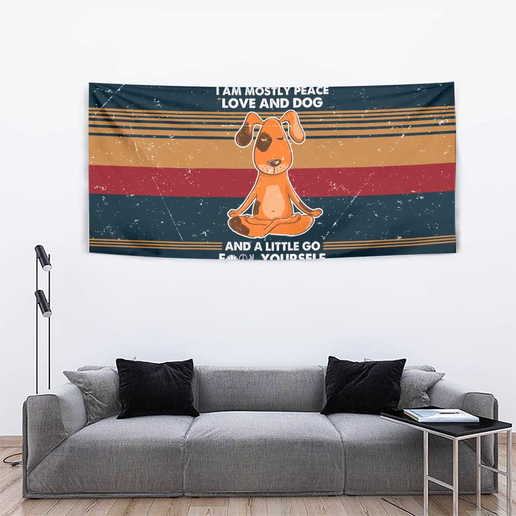 Peace Love And Dog Christmas Tapestry Xmas Holiday Patterns - Wonder Print Shop