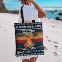 Peace Love And Dog Christmas Tote Bag Xmas Holiday Patterns - Wonder Print Shop