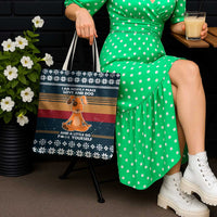 Peace Love And Dog Christmas Tote Bag Xmas Holiday Patterns - Wonder Print Shop
