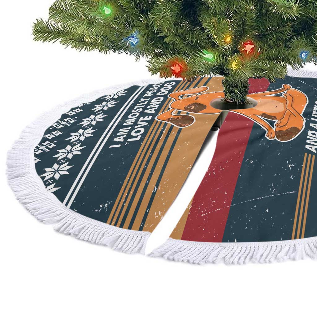 Peace Love And Dog Christmas Tree Skirt Xmas Holiday Patterns - Wonder Print Shop