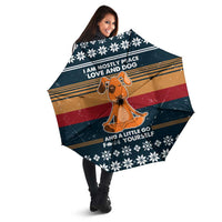 Peace Love And Dog Christmas Umbrella Xmas Holiday Patterns - Wonder Print Shop