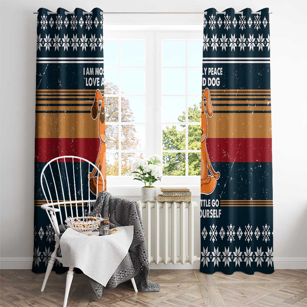 Peace Love And Dog Christmas Window Curtain Xmas Holiday Patterns - Wonder Print Shop