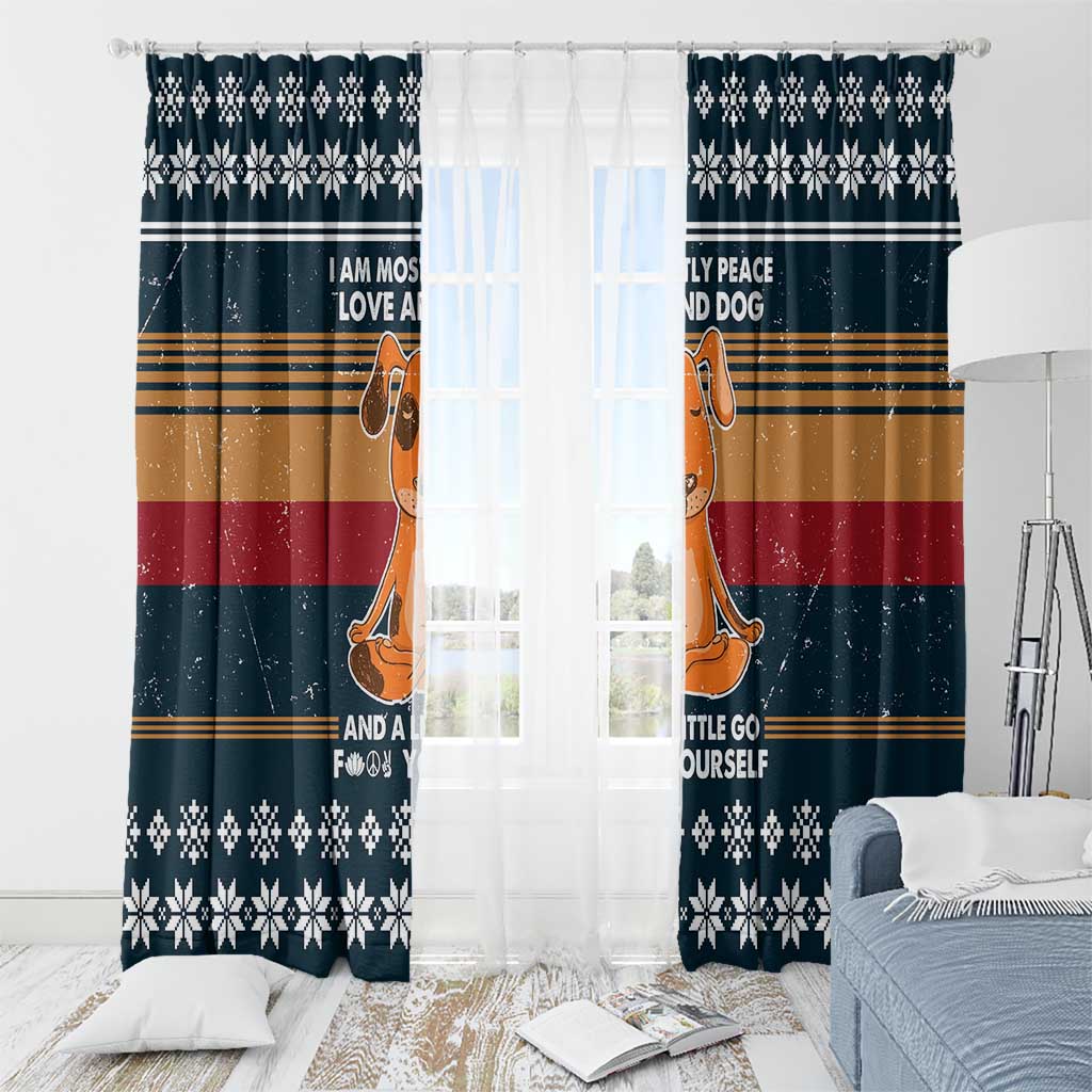Peace Love And Dog Christmas Window Curtain Xmas Holiday Patterns - Wonder Print Shop