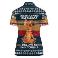 Peace Love And Dog Christmas Women Polo Shirt Xmas Holiday Patterns - Wonder Print Shop