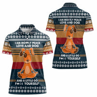 Peace Love And Dog Christmas Women Polo Shirt Xmas Holiday Patterns - Wonder Print Shop
