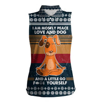 Peace Love And Dog Christmas Women Sleeveless Polo Shirt Xmas Holiday Patterns - Wonder Print Shop