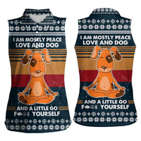 Peace Love And Dog Christmas Women Sleeveless Polo Shirt Xmas Holiday Patterns - Wonder Print Shop