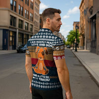 Peace Love And Dog Christmas Zipper Polo Shirt Xmas Holiday Patterns - Wonder Print Shop