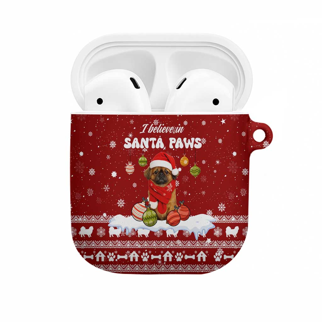 Pekingese Dog I Believe In Santa Paws Christmas AirPods Case Xmas Holiday Patterns - Wonder Print Shop