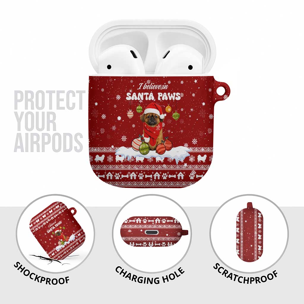 Pekingese Dog I Believe In Santa Paws Christmas AirPods Case Xmas Holiday Patterns - Wonder Print Shop