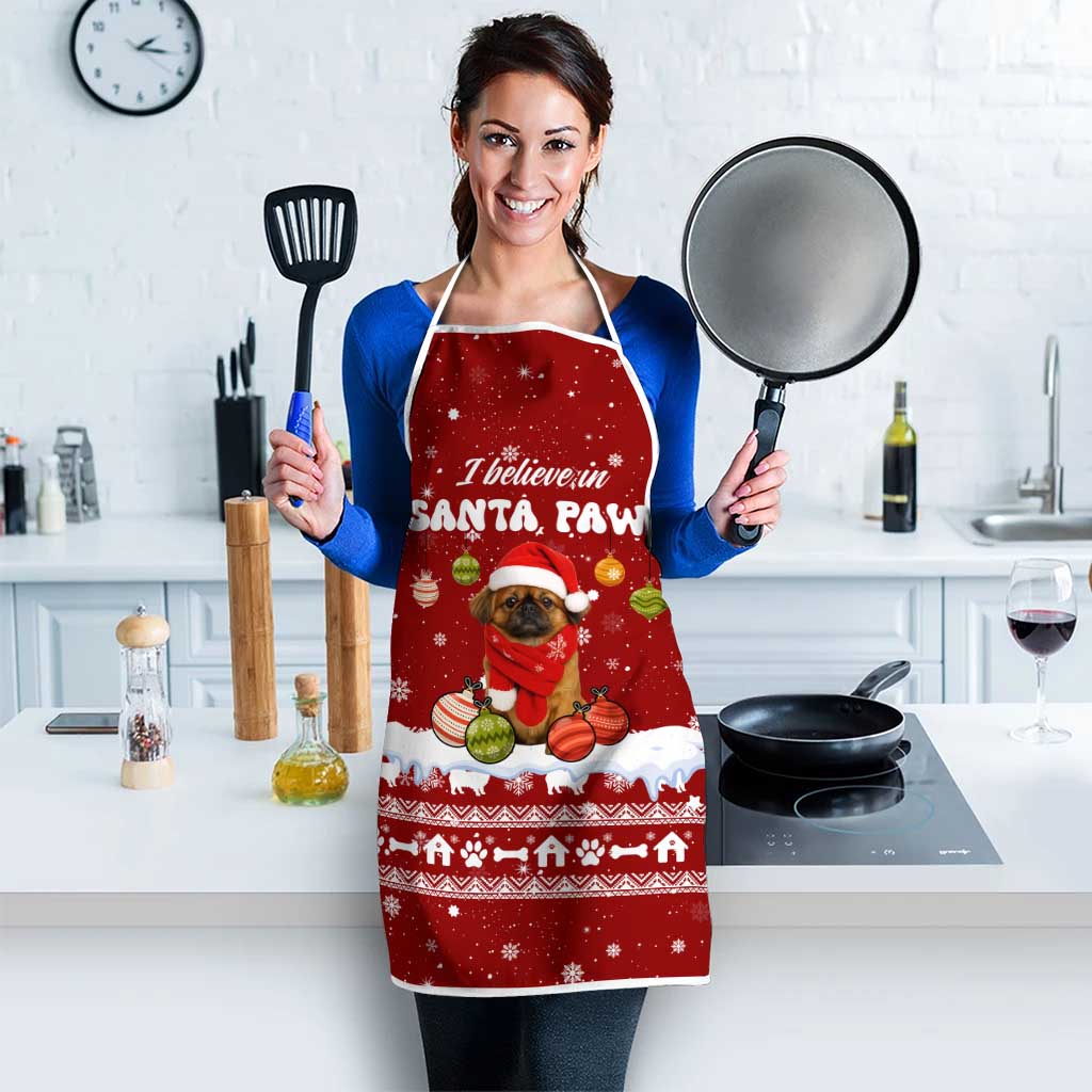 Pekingese Dog I Believe In Santa Paws Christmas Apron Xmas Holiday Patterns - Wonder Print Shop
