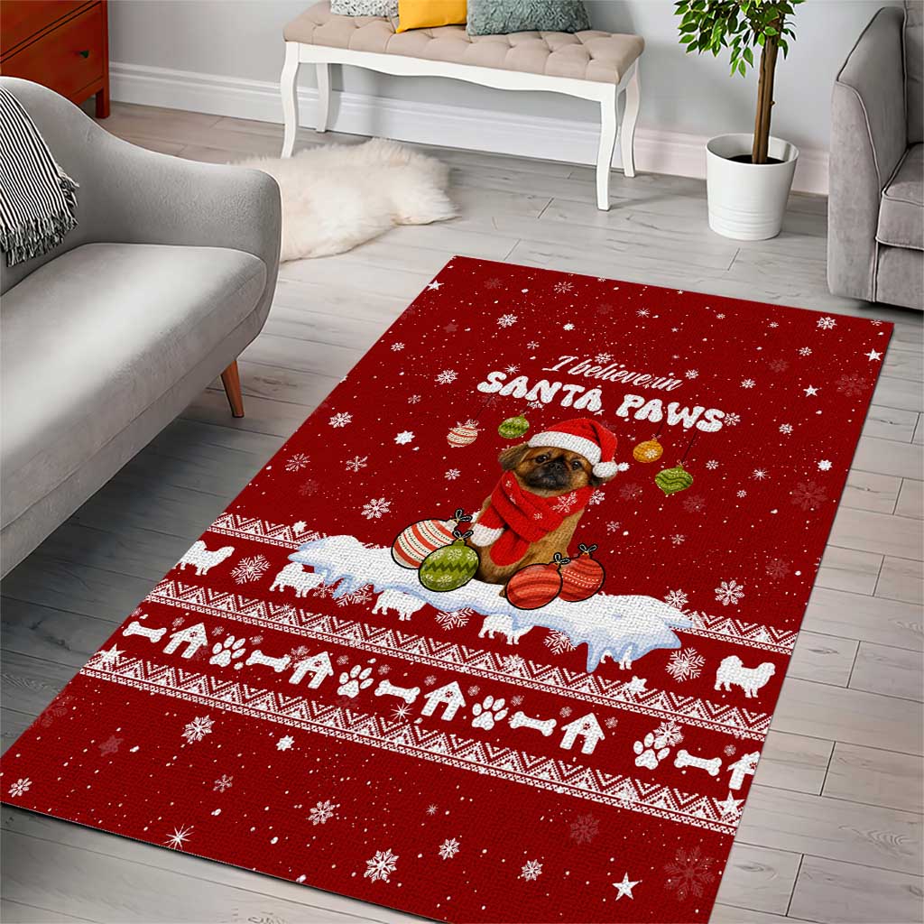 Pekingese Dog I Believe In Santa Paws Christmas Area Rug Xmas Holiday Patterns - Wonder Print Shop