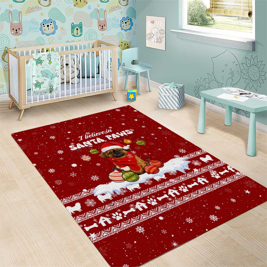 Pekingese Dog I Believe In Santa Paws Christmas Area Rug Xmas Holiday Patterns - Wonder Print Shop