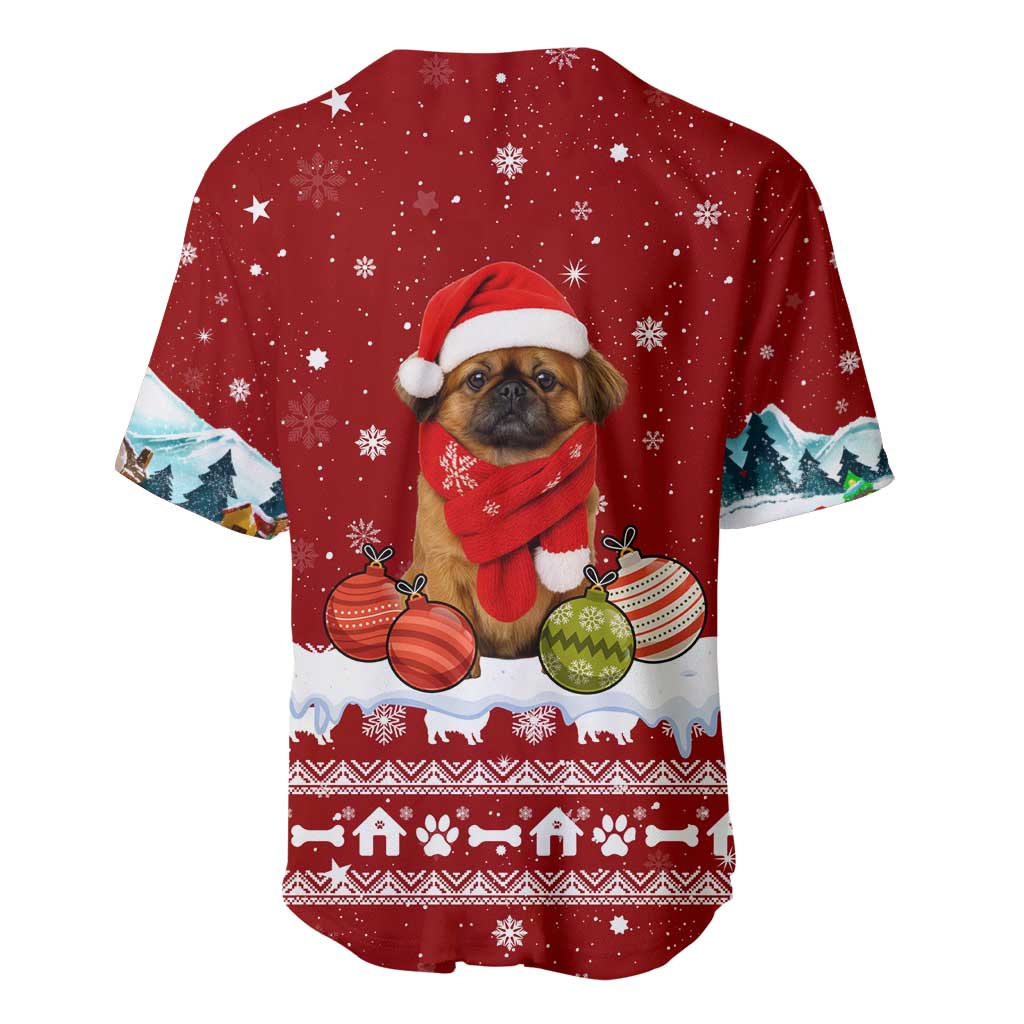 Pekingese Dog I Believe In Santa Paws Christmas Baseball Jersey Xmas Holiday Patterns - Wonder Print Shop