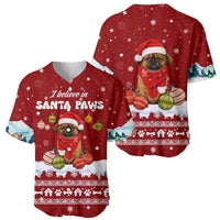 Pekingese Dog I Believe In Santa Paws Christmas Baseball Jersey Xmas Holiday Patterns - Wonder Print Shop