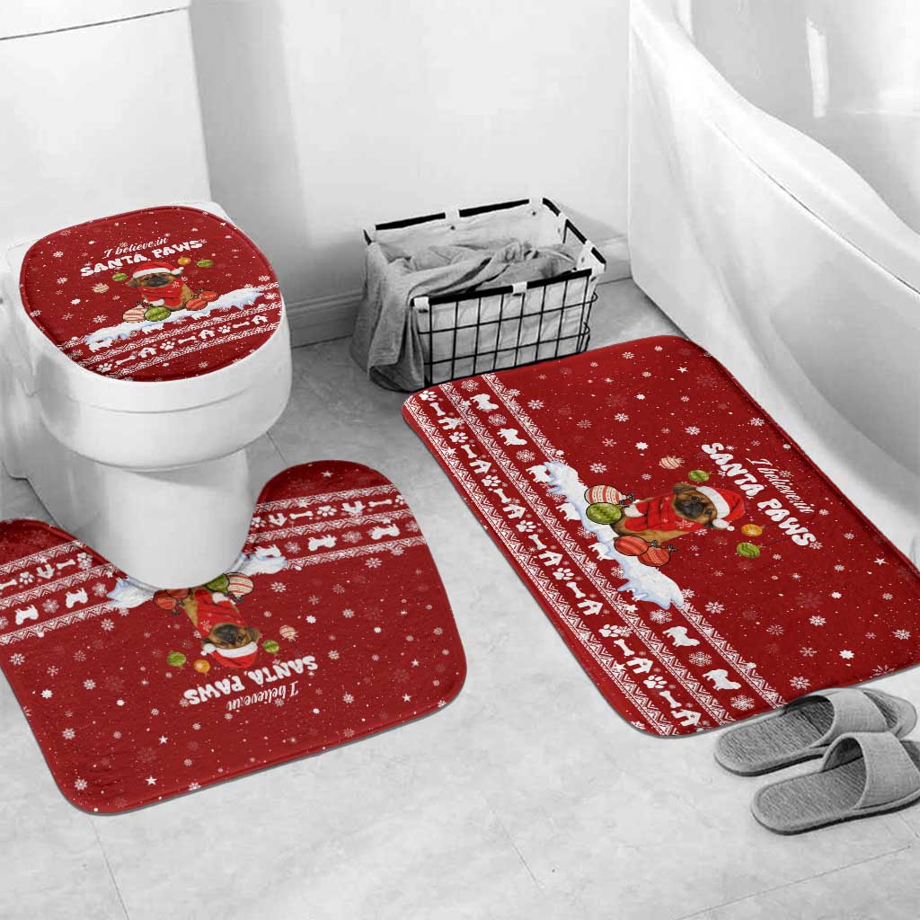 Pekingese Dog I Believe In Santa Paws Christmas Bathroom Set Xmas Holiday Patterns - Wonder Print Shop