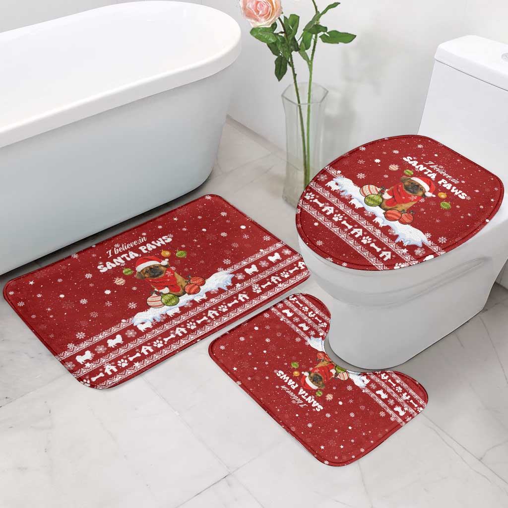 Pekingese Dog I Believe In Santa Paws Christmas Bathroom Set Xmas Holiday Patterns - Wonder Print Shop