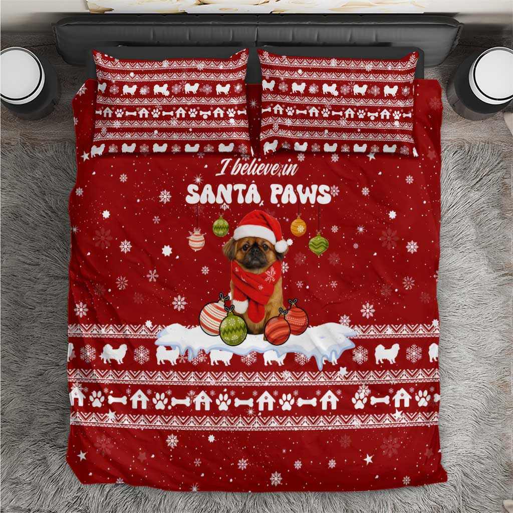 Pekingese Dog I Believe In Santa Paws Christmas Bedding Set Xmas Holiday Patterns - Wonder Print Shop