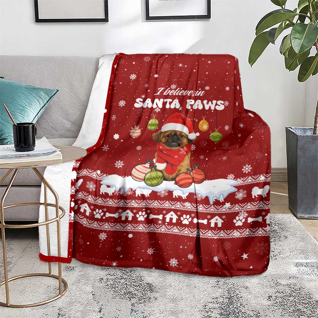Pekingese Dog I Believe In Santa Paws Christmas Blanket Xmas Holiday Patterns - Wonder Print Shop