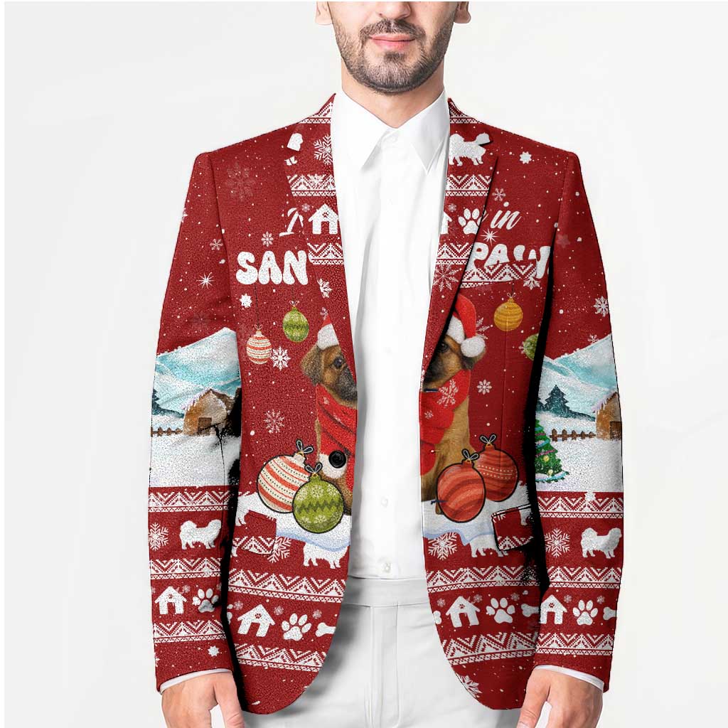 Pekingese Dog I Believe In Santa Paws Christmas Blazer Xmas Holiday Patterns - Wonder Print Shop