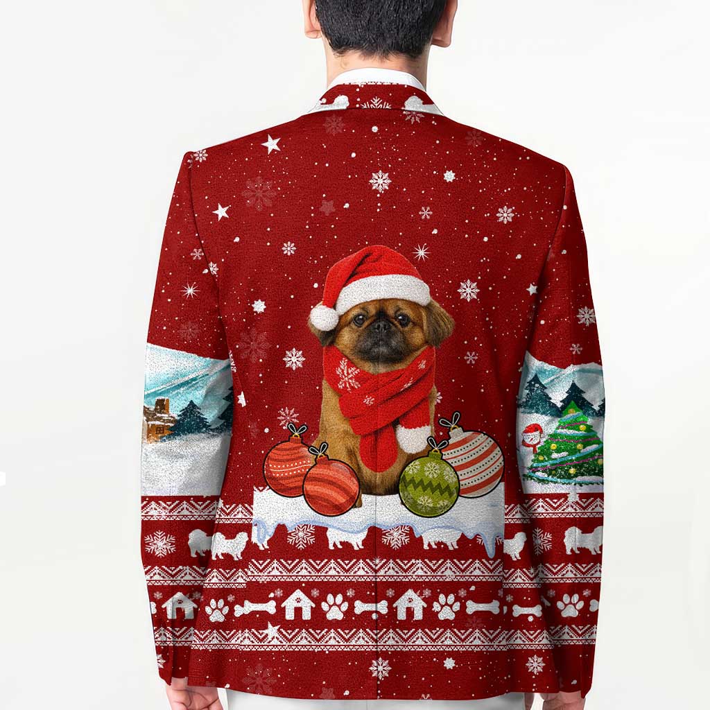 Pekingese Dog I Believe In Santa Paws Christmas Blazer Xmas Holiday Patterns - Wonder Print Shop